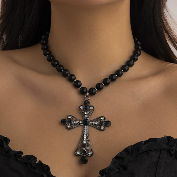 Necklace Zinc Alloy Geometric Diamond Microinlaid Imitation Pearl Multilayered Stacked Exaggerated Jewelry