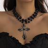 Necklace Zinc Alloy Geometric Diamond Microinlaid Imitation Pearl Multilayered Stacked Exaggerated Jewelry