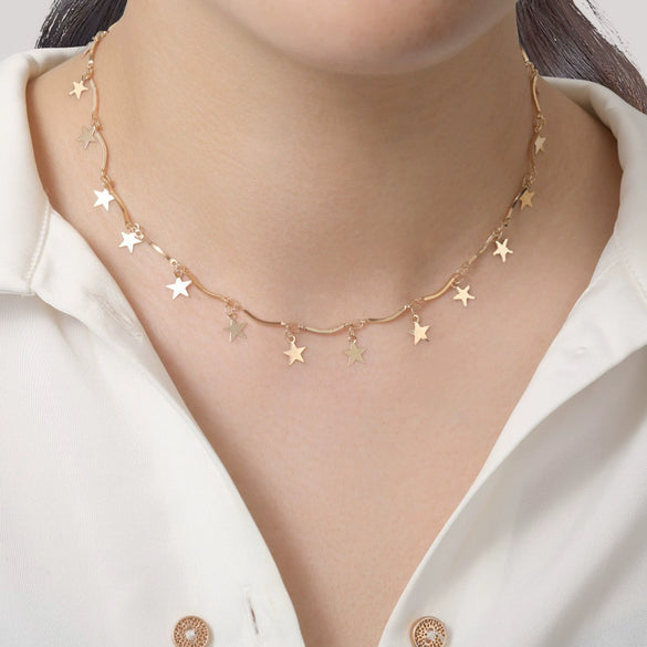 Necklace Zinc Alloy Geometric Electroplating Fivepointed Star Fashion Simple