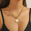 Necklace Zinc Alloy Geometric Electroplating Pendant Ochain Women's Simple Elegant Acrylic Mothershell