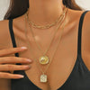 Necklace Zinc Alloy Geometric Electroplating Pendant Ochain Women's Simple Elegant Acrylic Mothershell