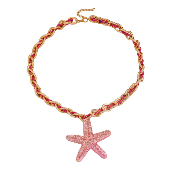 Necklace Zinc Alloy Stainless Steel Woven Starfish Conch Pendant Electroplating