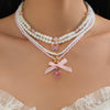 Necklace Zinc Alloy Sweet Style Handmade With Bow Strawberry Star Geometric Fruit Pendant