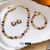 Necklace Zircon Rhinestone Geometric Baroque Style Women
