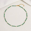Necklace Zircon Titanium Steel Geometric Handmade Freshwater Pearl Beaded Clavicle Chain For Women