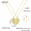Necklaces Copper Real Gold Electroplated Geometric Pattern Twohalf Heart Pendant Stacked Clavicle Chain For Women