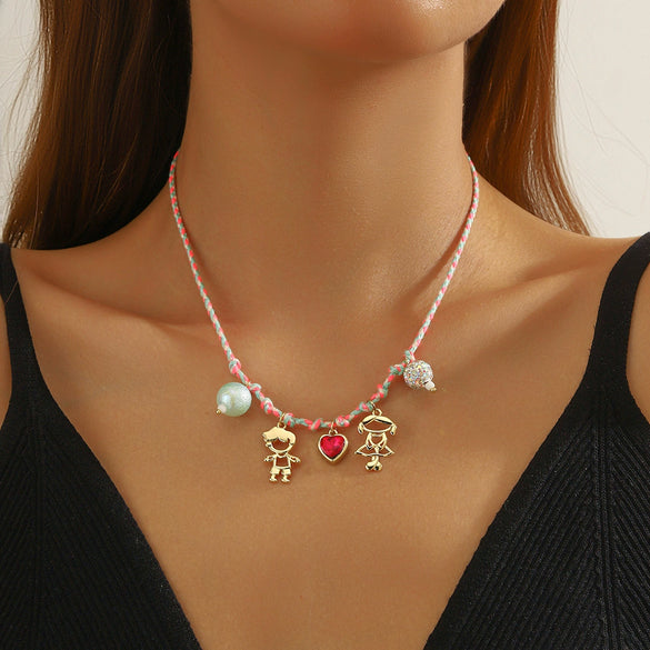Necklaces Zinc Alloy Heart Shape Geometric Sweet Style Electroplating