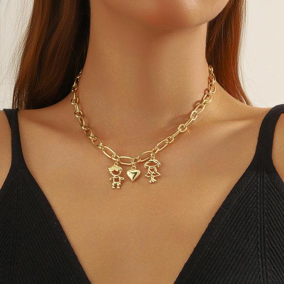Necklaces Zinc Alloy Heart Shape Geometric Sweet Style Electroplating