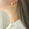 Neutral Style Face Skinny Imitation Pearl U Shaped Geometric Titanium Steel Gold Plated Earrings With Electroplated Ear Buckle Retro Ear Jewelry