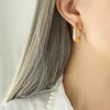 Neutral Style Face Skinny Imitation Pearl U Shaped Geometric Titanium Steel Gold Plated Earrings With Electroplated Ear Buckle Retro Ear Jewelry