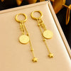 Neutral Style Goldplated Stainless Steel Coin Round Pendant Earrings Necklace Bracelet
