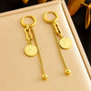 Neutral Style Goldplated Stainless Steel Coin Round Pendant Earrings Necklace Bracelet
