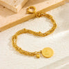 Neutral Style Goldplated Stainless Steel Coin Round Pendant Earrings Necklace Bracelet