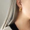 Neutral Style Kink Temperament Fashion Ear Buckle Titanium Steel Gold Plated Electroplated Geometric Earrings