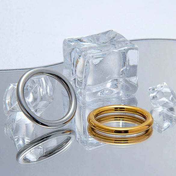 Neutral Titanium Steel Ushape Ring Electroplated Simple Fashion Jewelry