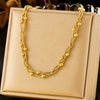 Neutral Wind Chain Winding Spacer Bead Stainless Steel Gold Plated Cross Necklace