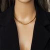 Neutral Wind Chain Winding Spacer Bead Stainless Steel Gold Plated Geometric Cross Necklace