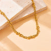 Neutral Wind Chain Winding Spacer Bead Stainless Steel Gold Plated Geometric Cross Necklace