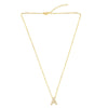 Fashion Letter Copper Gold Plated Zircon Necklace