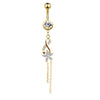 New Belly Button Ring Creative Exquisite Zircon Belly Button Nail Piercing Jewelry