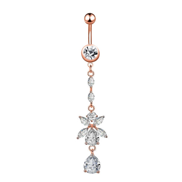 New Belly Button Ring Creative Exquisite Zircon Belly Button Nail Piercing Jewelry