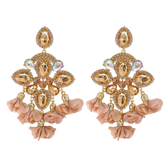New Bohemian Color Diamond Flower Female Earrings Personality Accessories Wholesale