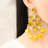 New Bohemian Color Diamond Flower Fearrings Personalized Jewelry Wholesale