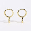 New Brass 14k Real Gold Plated Four-Leaf Clover White  Earrings