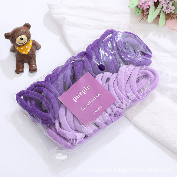New Color Matching Towel Ring Seamless Color Rubber Band Hair Ring Hair Rope Korean Version Of 50 A Pack