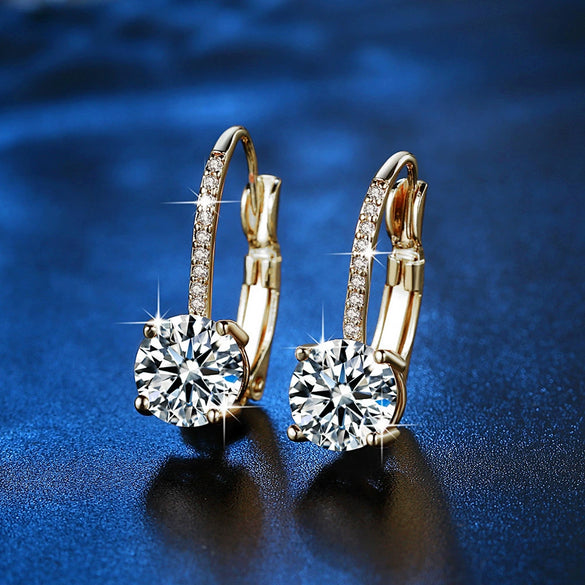 New Color Zircon Agate Earrings Light Luxury Fashion High Sense Ear Buckle Simple Personality Elegant Earrings For Women