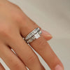 New Couple Two-Piece Big Zircon Ring Environmental Protection Copper Diamond Bridal Wedding Ring