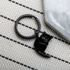 New Creative Black And White Cartoon Cat Stainless Steel Keychain Pendant For Couples