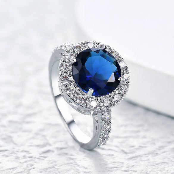 New Creative Fashion Women's Zircon Ring Jewelry For Wedding Made Of Copper With Electroplating Treatment And Natural Geometry Style