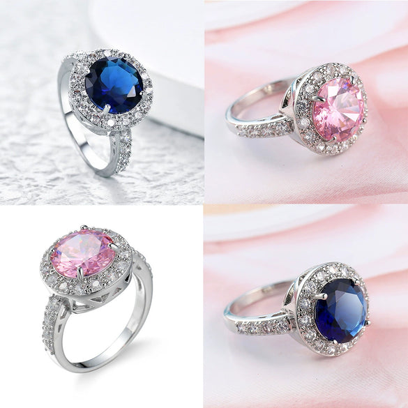 New Creative Fashion Women's Zircon Ring Jewelry For Wedding Made Of Copper With Electroplating Treatment And Natural Geometry Style