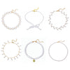 New Creative Retro Simple Drop Shape Pearl And Alloy Clavicle Chain Necklace For Women Set With Pearls