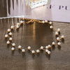 New Creative Retro Simple Drop Shape Pearl And Alloy Clavicle Chain Necklace For Women Set With Pearls
