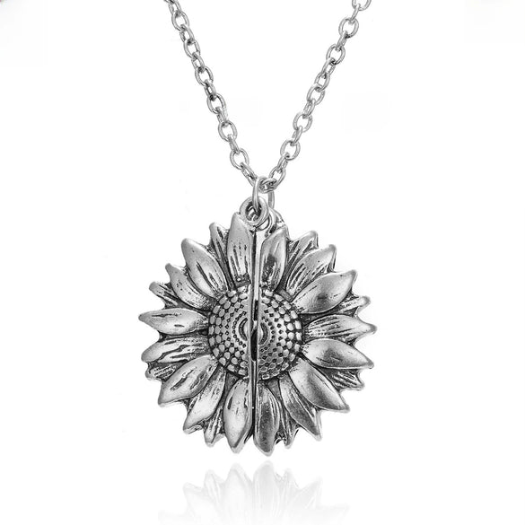 Sunflower Necklace Alloy Simple Plant Flowers Design Electroplating Treatment Process Couple Gift