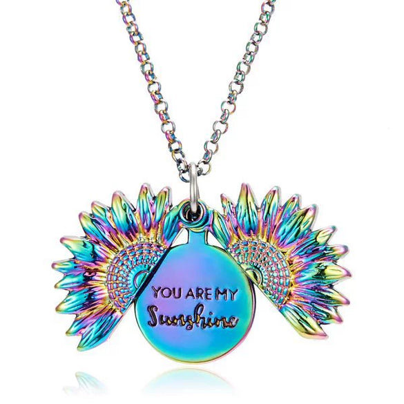 Sunflower Necklace Alloy Simple Plant Flowers Design Electroplating Treatment Process Couple Gift