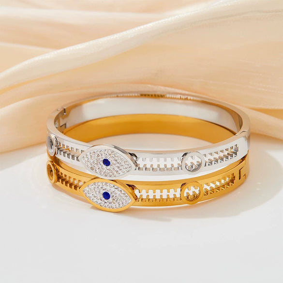 New Diamond Devil's Eye Stainless Steel Bracelet With Electroplating Original Design Exquisite Non Fading For Girlfriends
