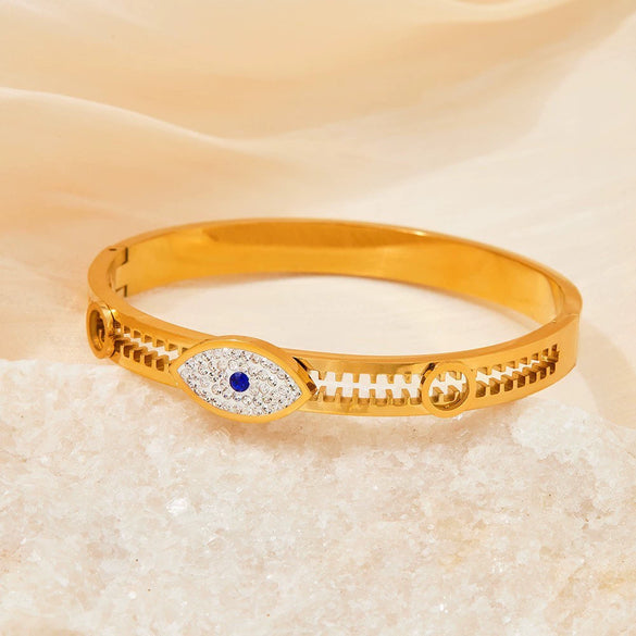 New Diamond Devil's Eye Stainless Steel Bracelet With Electroplating Original Design Exquisite Non Fading For Girlfriends