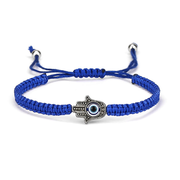 New Evil Eye Blue Eye Bracelet With Red Rope For Unisex Featuring Simple And Geometric Style Creative Palm And Two Round Beads Design