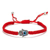 New Evil Eye Blue Eye Bracelet With Red Rope For Unisex Featuring Simple And Geometric Style Creative Palm And Two Round Beads Design