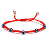 New Evil Eye Blue Eye Bracelet With Red Rope For Unisex Featuring Simple And Geometric Style Creative Palm And Two Round Beads Design