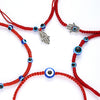 New Evil Eye Blue Eye Bracelet With Red Rope For Unisex Featuring Simple And Geometric Style Creative Palm And Two Round Beads Design