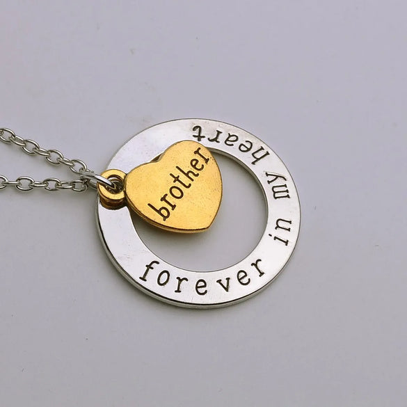 New Fashion Geometric Round Love Pendant Necklace I Love You Family Necklace Suit Wholesale