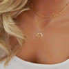 New Fashion Jewelry Bohemian Double Horn Necklace Gold Plated Layered Women's Collarbone Necklace
