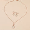 New Fashion Jewelry Gem Necklace Earrings Suit Cat's Eye Stone Accessories A Set Of