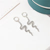 New Fashion Simple Wave Earrings Serpentine Earrings Cold Wind Long Section Diamond Earrings Wholesale Gooddiy