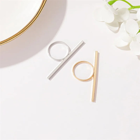 New Geometric Ring Jewelry Exaggerated Word Women'S Ring Long Ring Wholesale Nihaojewelry