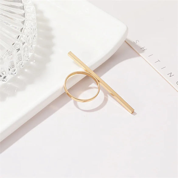 New Geometric Ring Jewelry Exaggerated Word Women'S Ring Long Ring Wholesale Nihaojewelry